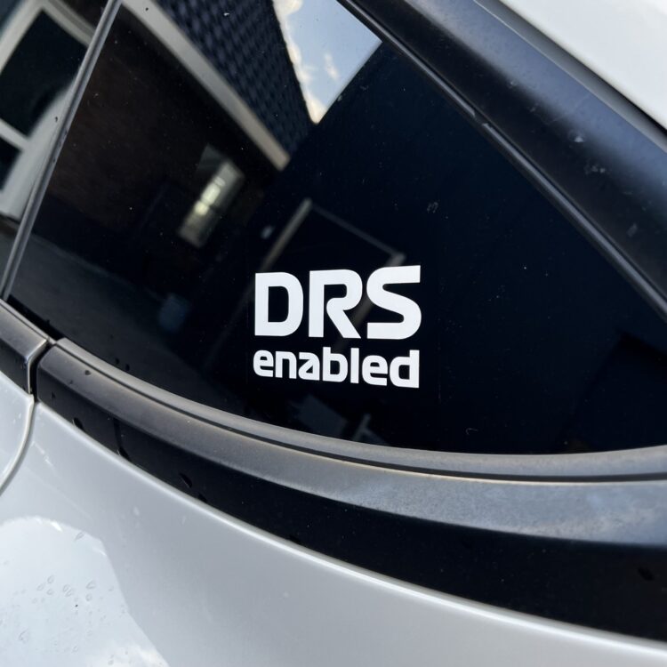 F1 / Formule 1 - "DRS Enabled" - Vinyl Waterproof Sticker | Auto, Brommer, Motor, Laptop Sticker | 9x5cm