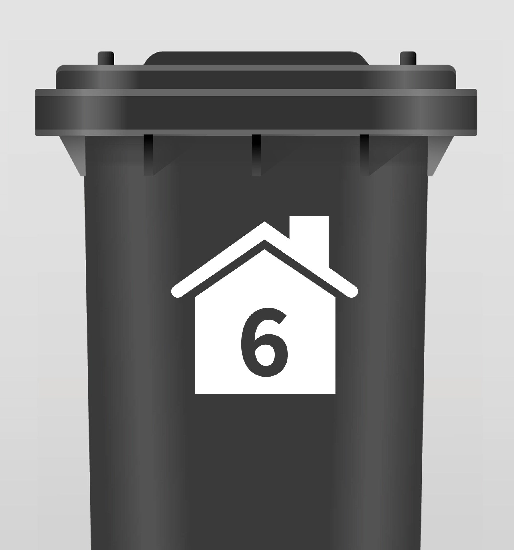 Kliko/Container Sticker met Huisnummer - Wit