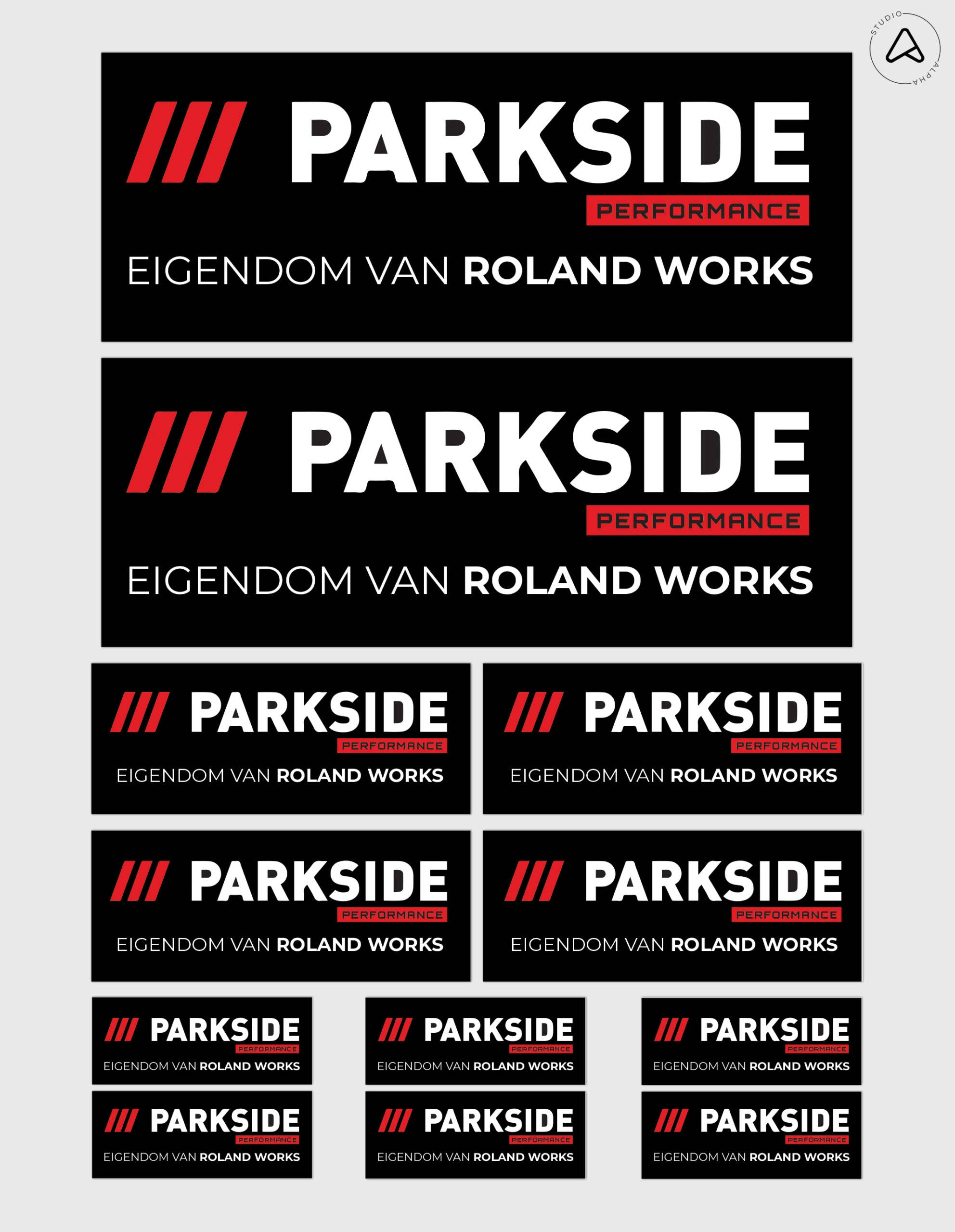 12x Gepersonaliseerde "Eigendom van" Parkside Gereedschap Stickers | 3 Maten | Gelamineerd