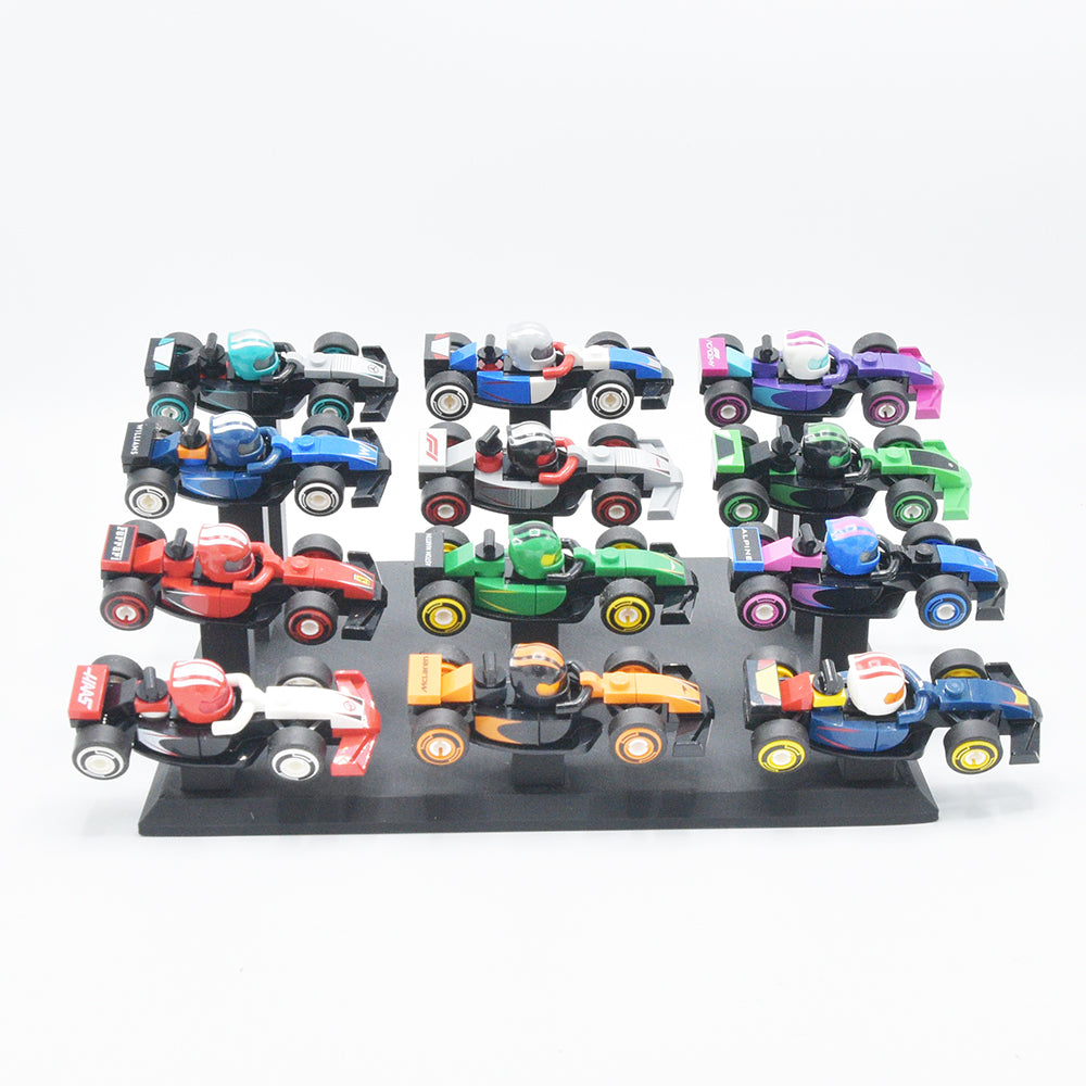 Display Standaard voor LEGO® F1 Minifigures – Standaard voor 12 F1 Minifigure Auto’s | Display - Standaard - Houder - Cadeau
