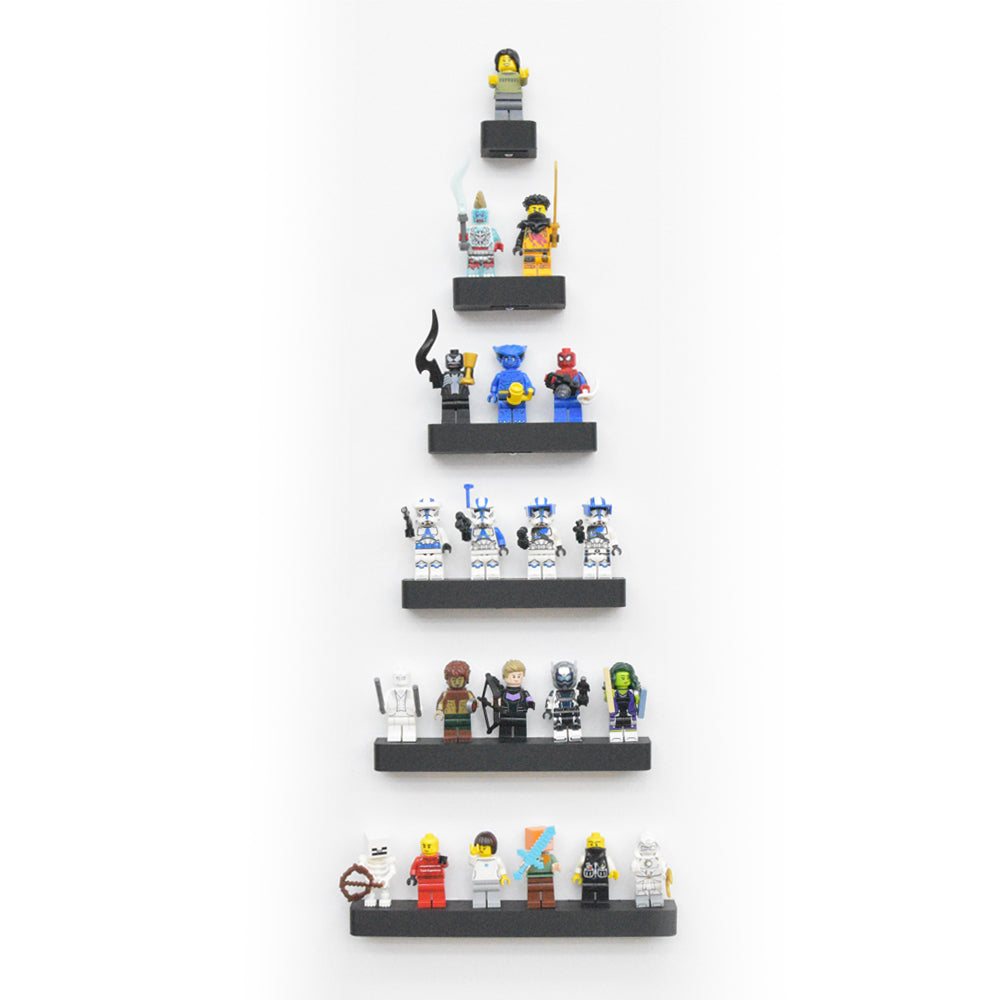 Zwevende Muur Plank voor LEGO® Minifigures - 1 tot 6 Minifigures