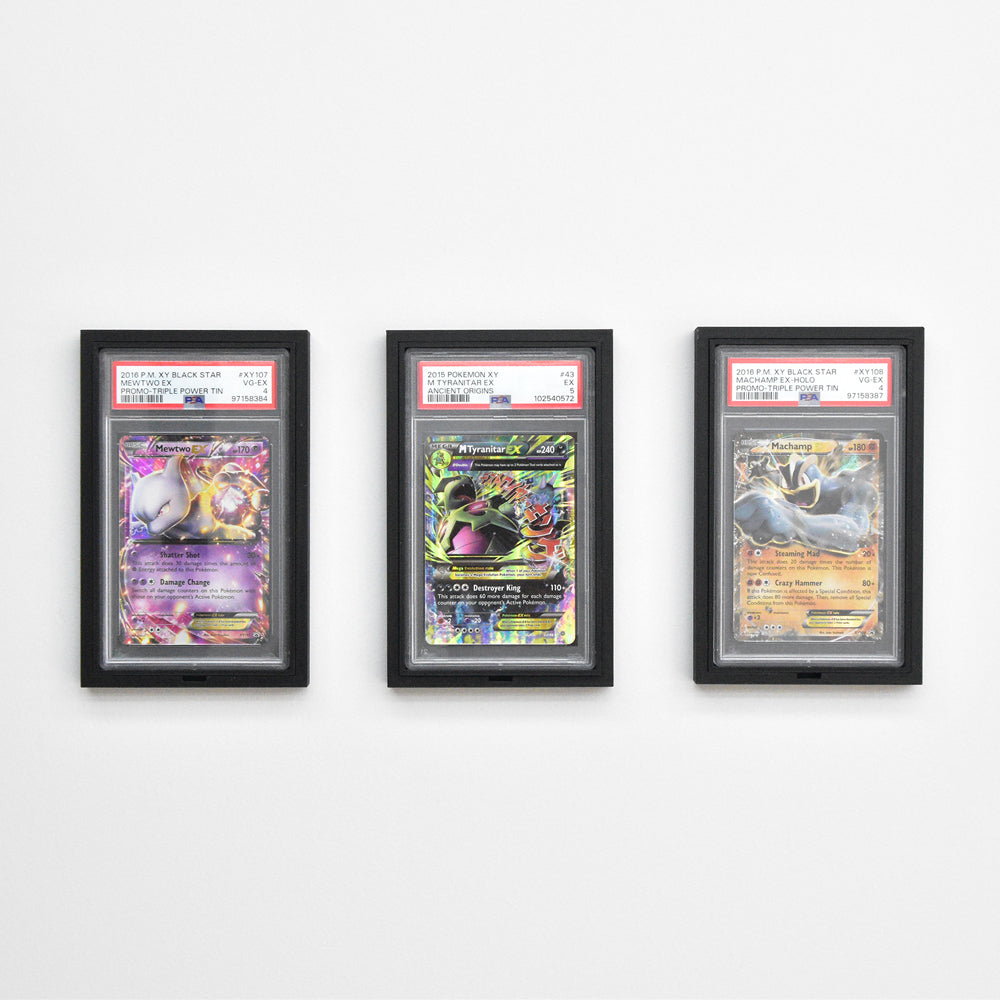PSA Slab Muurhouder – Display Houder voor 1 Graded Kaart (Zelfklevend, Zwart, Voor PSA Slabs)