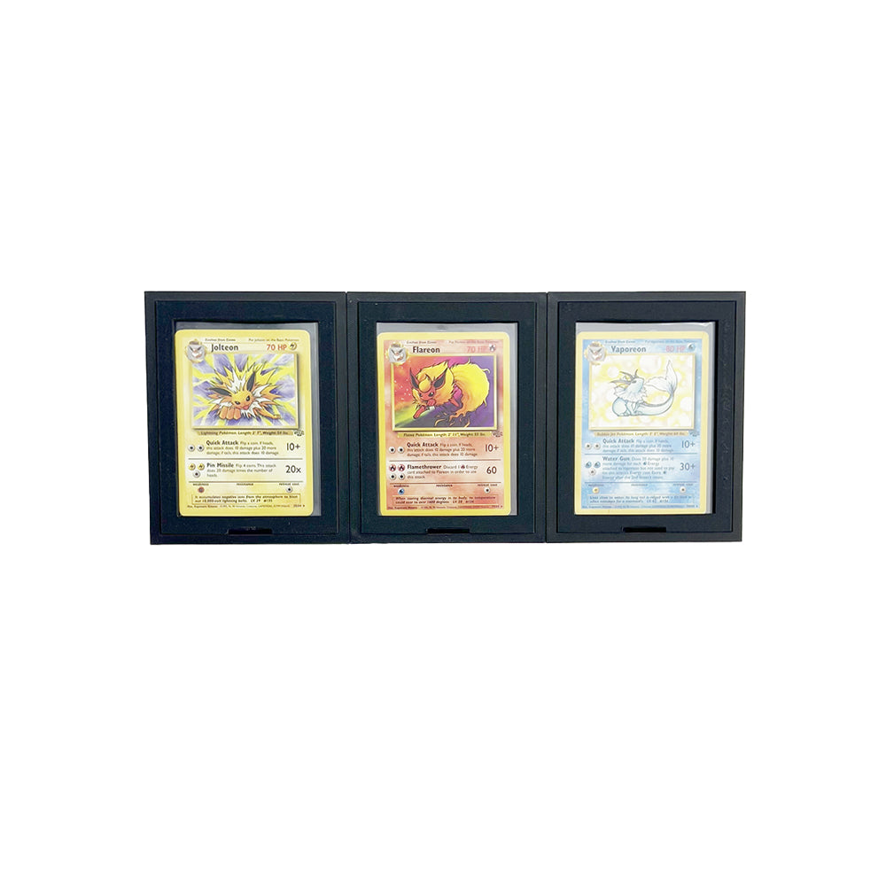 Toploader Muurdisplay voor 3 Kaarten – Verwisselbaar Kaarten Frame voor Pokémon & TCG (Zwart)