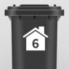 Kliko/Container Sticker met Huisnummer - Wit