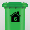 Kliko/Container Sticker met Huisnummer - Zwart