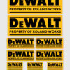 12x Gepersonaliseerde "Property Of" DeWalt Stickers | 3 Maten | Gelamineerd