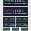 12x Gepersonaliseerde "Eigendom Van" Festool Stickers | 3 Maten | Gelamineerd