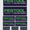 12x Gepersonaliseerde "Property Of" Festool Stickers | 3 Maten | Gelamineerd