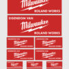 12x Gepersonaliseerde "Eigendom van" Milwaukee Stickers | 3 Maten | Gelamineerd