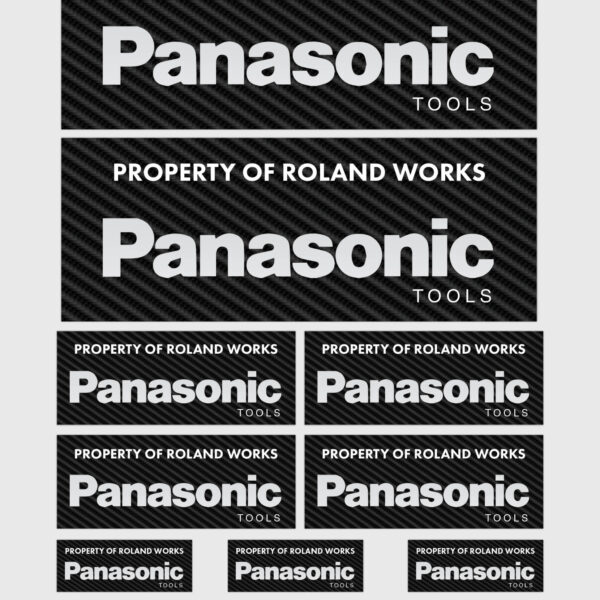 12x Gepersonaliseerde "Property Of" Panasonic Stickers | 3 Maten | Gelamineerd