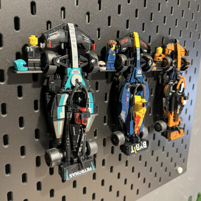 Set 5x IKEA Skadis Beugel voor LEGO®  F1 Speed Champions Auto's | Voor F1 Auto's met Helm en Rijder Bevestiging | Display - Houder - Beugel - Standaard