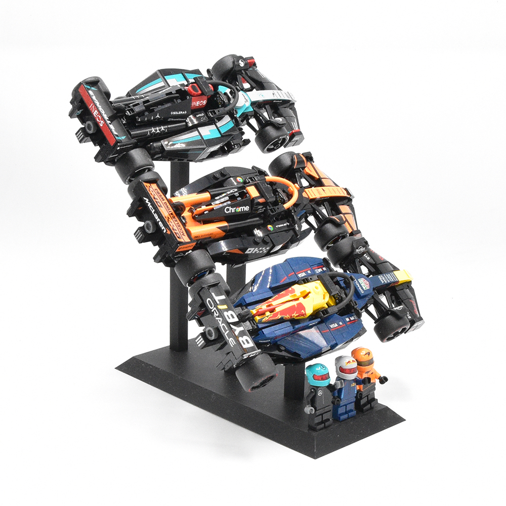 Display Standaard voor 3x LEGO® F1 Speed Champions Auto's | Display - Houder - Beugel - Standaard