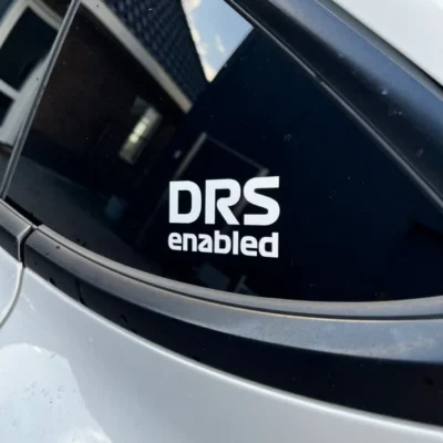 F1 / Formule 1 - "DRS Enabled" - Vinyl Waterproof Sticker | Auto, Brommer, Motor, Laptop Sticker | 9x5cm