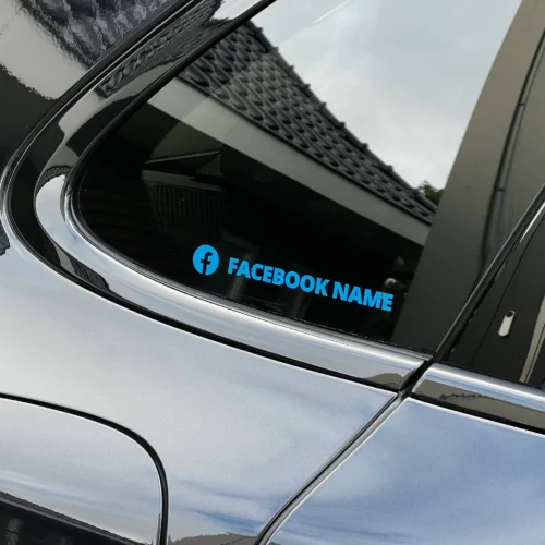 Gepersonaliseerde Facebook Social Media Sticker | Raamsticker | Sticker voor op Auto | Verschillende hoogtes autostickers