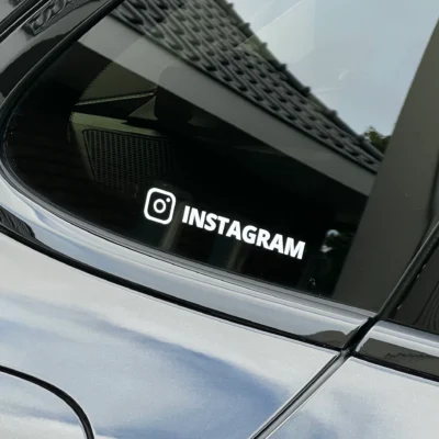 instagram_1 (1) Gepersonaliseerde Instagram Social Media Sticker | Raamsticker | Sticker voor op Auto | Verschillende hoogtes autostickers