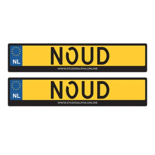 kenteken-stickerset-trapauto-15x3cm_1 Kentekenplaat Stickerset 2x met eigen tekst voor Kinderauto / Loopauto | Gepersonaliseerd | Nederlands kenteken | Elektrische kinderauto | Kenteken