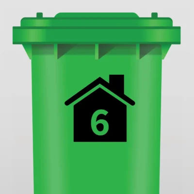 kliko-groen_1 Zwarte Kliko/Container Sticker met eigen Huisnummer | Gepersonaliseerde Container Sticker | Zwart voor Groene Bak