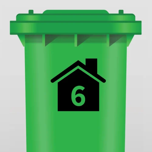 kliko-groen_1 Zwarte Kliko/Container Sticker met eigen Huisnummer | Gepersonaliseerde Container Sticker | Zwart voor Groene Bak