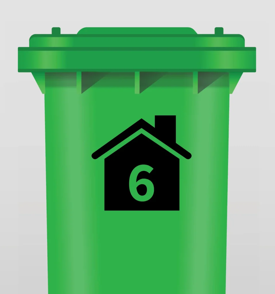 Zwarte Kliko/Container Sticker met eigen Huisnummer | Gepersonaliseerde Container Sticker | Zwart voor Groene Bak