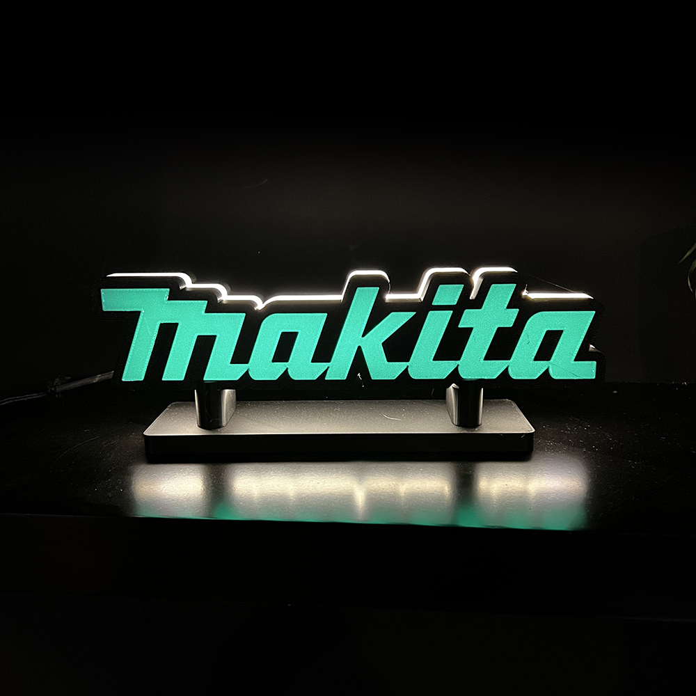 Makita Powertools Logo LED Lichtbox | Perfect Cadeau | Garage / Mancave | 24.6x58x37mm | 5V USB