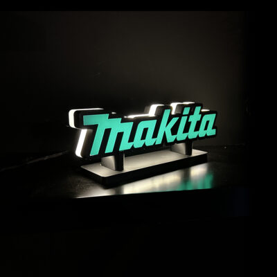 Makita Powertools Logo LED Lichtbox | Perfect Cadeau | Garage / Mancave | 24.6x58x37mm | 5V USB