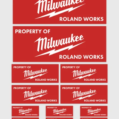 milwaukee-personalised-sticker-set-scaled_1 12x Gepersonaliseerde "Property Of" Milwaukee Gereedschap Stickers | 3 Maten | Gelamineerd