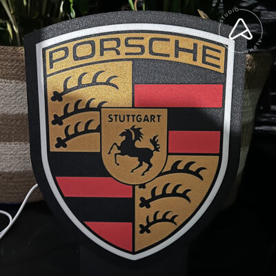 porsche-logo-design-led-lightbox-3 Porsche Logo LED Lichtbox | Perfect Cadeau | Garage / Mancave | 18.5x24x33mm | 5V USB
