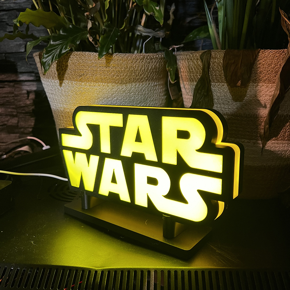 Star Wars Logo LED Lichtbox | Perfect Cadeau | Garage / Mancace | 24.5x11.8x37mm | 5V USB