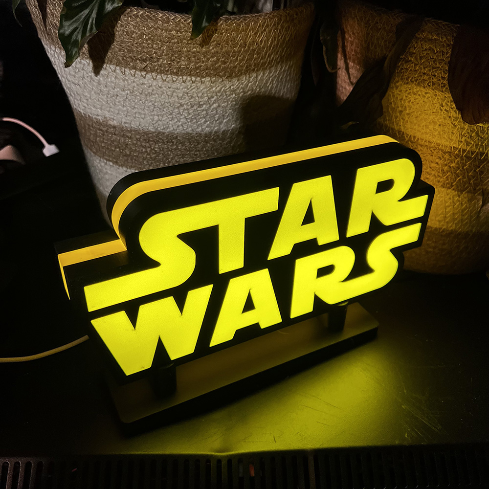 Star Wars Logo LED Lichtbox | Perfect Cadeau | Garage / Mancace | 24.5x11.8x37mm | 5V USB