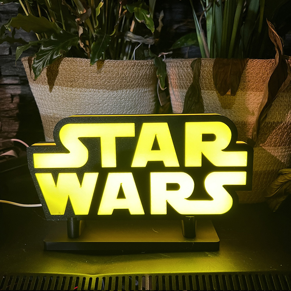 Star Wars Logo LED Lichtbox | Perfect Cadeau | Garage / Mancace | 24.5x11.8x37mm | 5V USB