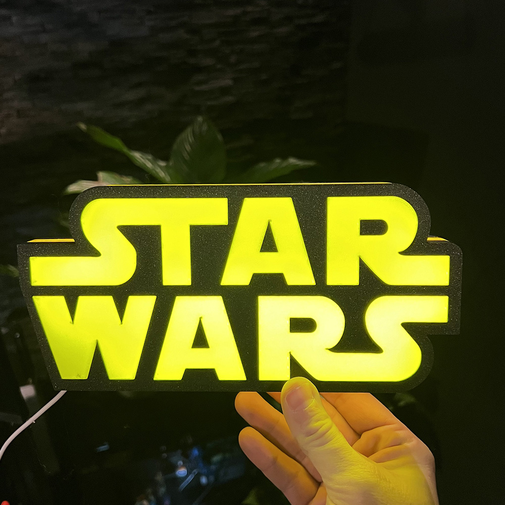 Star Wars Logo LED Lichtbox | Perfect Cadeau | Garage / Mancace | 24.5x11.8x37mm | 5V USB