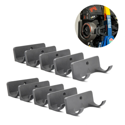 Set 10x Muurbeugel voor LEGO® F1 Speed Champions Auto's | Wandmontage voor F1 Auto's | Display - Houder - Beugel - Standaard
