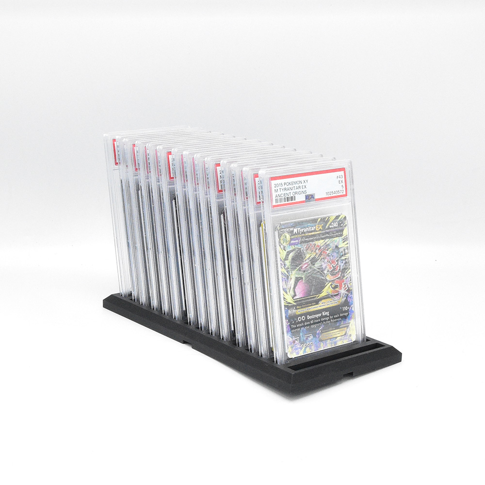 studioalpha-pokemon-psa-slab-holder-multi-5 1x Modulaire PSA & Beckett Slab Houder – 15 Slabs per Rij – Verbindbaar Display voor Pokémon & TCG Collecties