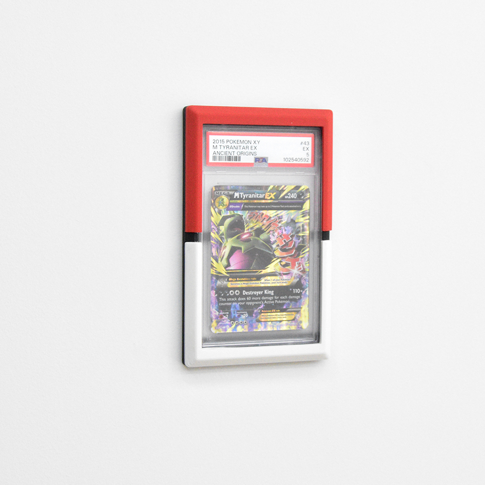 PSA Muurdisplay in Pokemon Kleuren / Stijl – 3D-Geprint Frame voor Graded Kaarten (Schroef- of Tape-Montage)