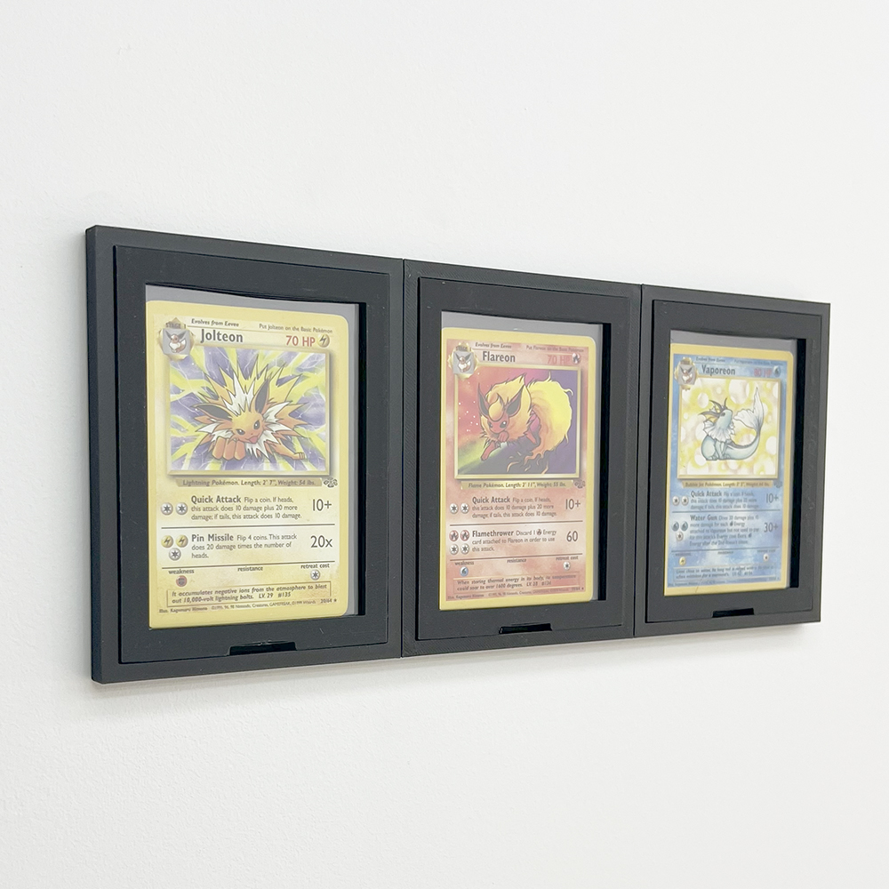 Toploader Muurdisplay voor 3 Kaarten – Verwisselbaar Kaarten Frame voor Pokémon & TCG