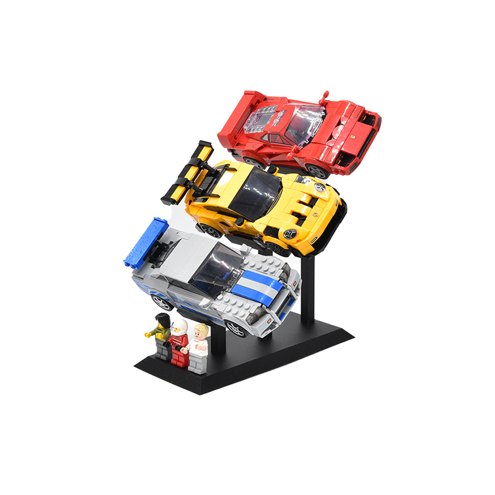 Universele Display Standaard voor 3x LEGO® Speed Champions Auto's | Display - Houder - Beugel - Standaard