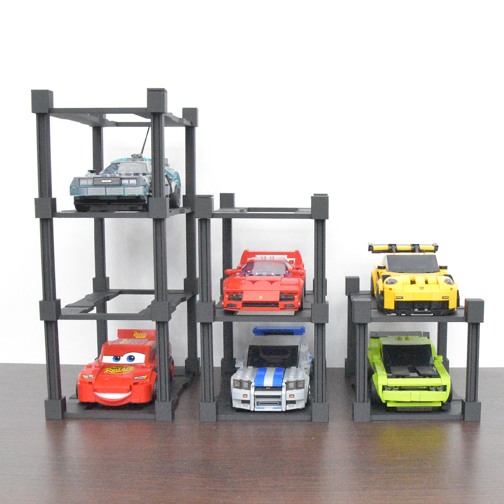Modulaire Garage 2x voor LEGO® Speed Champions Auto's | Display - Houder - Beugel - Standaard