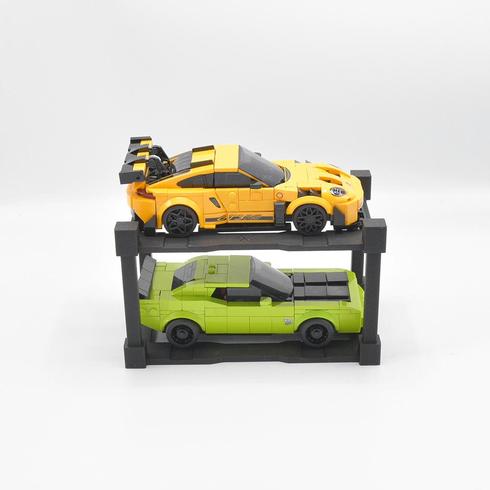 Modulaire Garage 2x voor LEGO® Speed Champions Auto's | Display - Houder - Beugel - Standaard