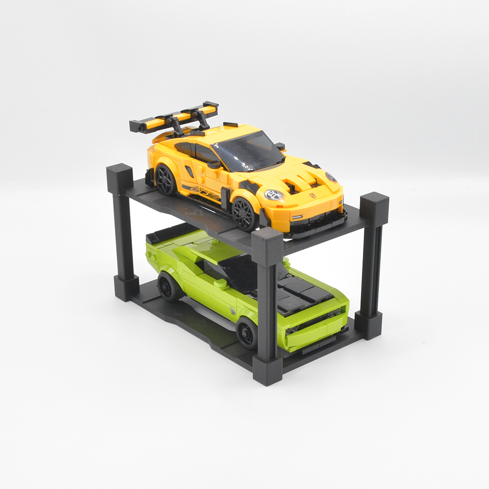 Modulaire Garage 2x voor LEGO® Speed Champions Auto's | Display - Houder - Beugel - Standaard
