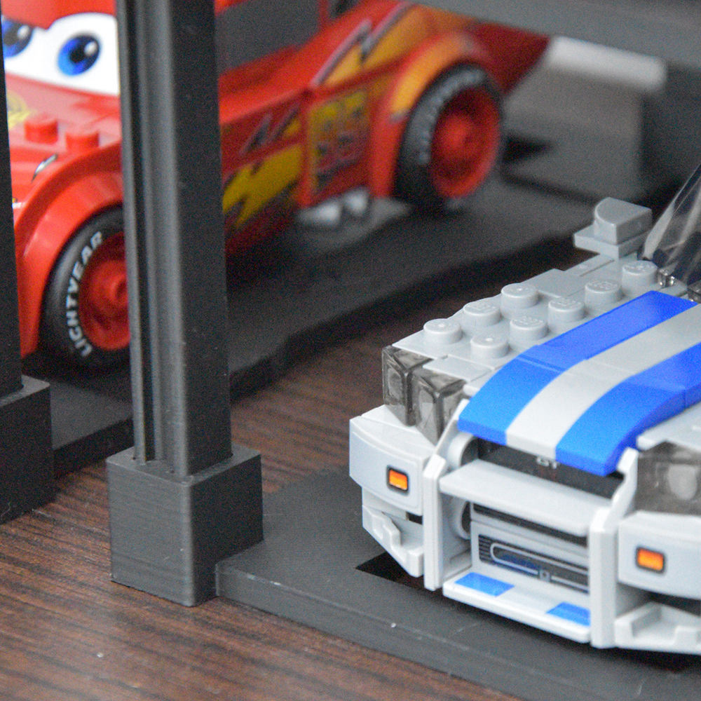 Modulaire Garage 2x voor LEGO® Speed Champions Auto's | Display - Houder - Beugel - Standaard