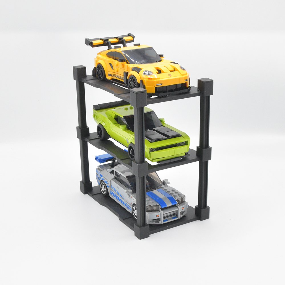 Modulaire Garage 3x voor LEGO® Speed Champions Auto's | Display - Houder - Beugel - Standaard