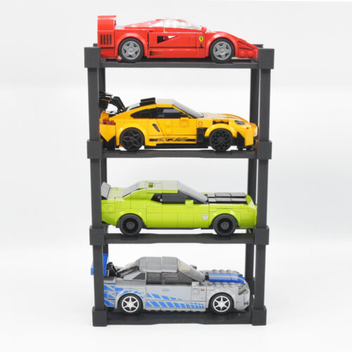 Modulaire Garage 4x voor LEGO® Speed Champions Auto's | Display - Houder - Beugel - Standaard