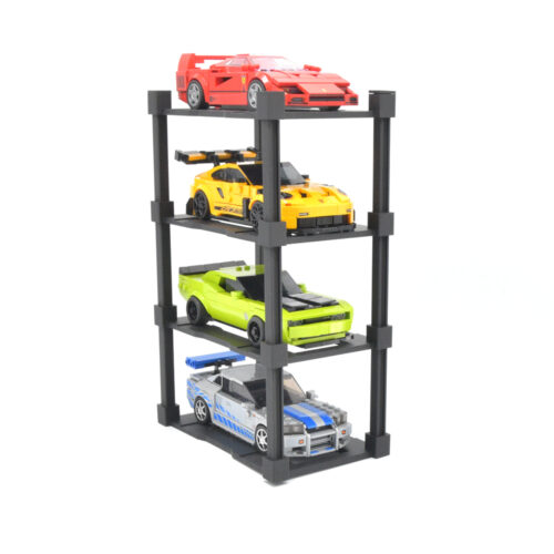Modulaire Garage 4x voor LEGO® Speed Champions Auto's | Display - Houder - Beugel - Standaard