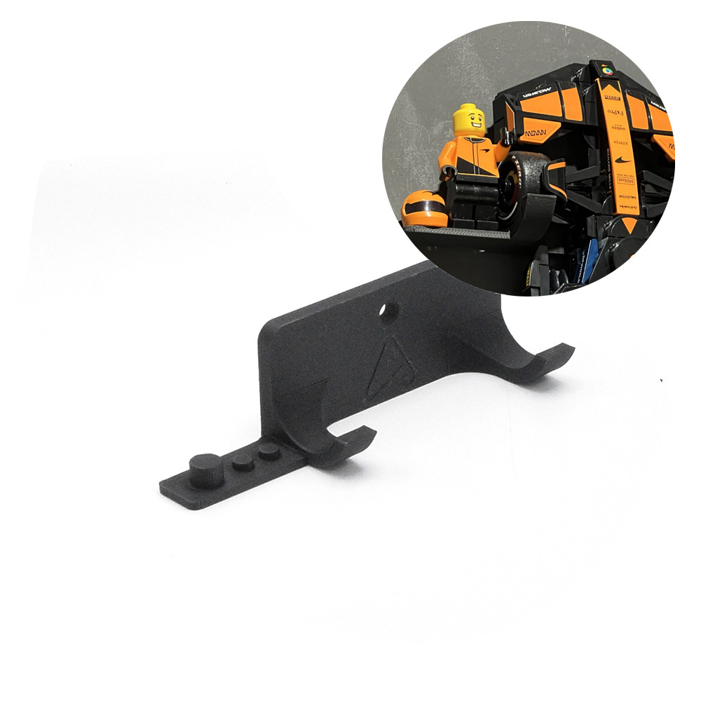 Muurbeugel voor LEGO® F1 Speed Champions Auto's met plek voor Minifigure en Helm | Wandmontage voor F1 Auto's  | Display - Houder - Beugel - Standaard