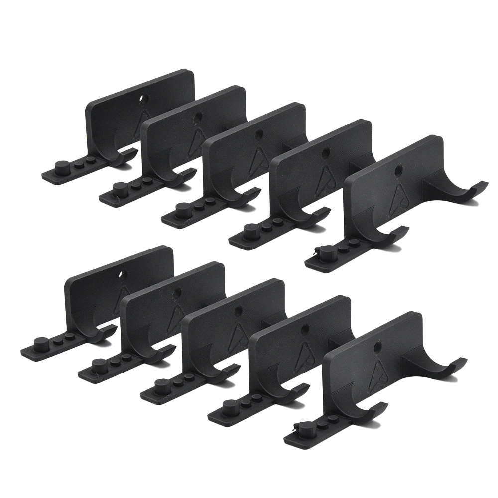 Set 10x Muurbeugel voor LEGO® F1 Speed Champions Auto's met plek voor Minifigure en Helm | Wandmontage voor F1 Auto's | Display Houder Standaard