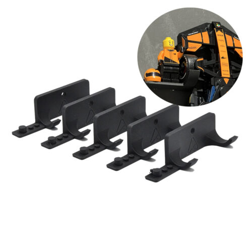 studioalpha-lego-speedchampions-muur-mount-met-helm-en-rijder-5-pack-2-with Set 5x Muurbeugel voor LEGO® F1 Speed Champions Auto's met plek voor Minifigure en Helm | Wandmontage voor F1 Auto's | Display - Houder - Beugel - Standaard