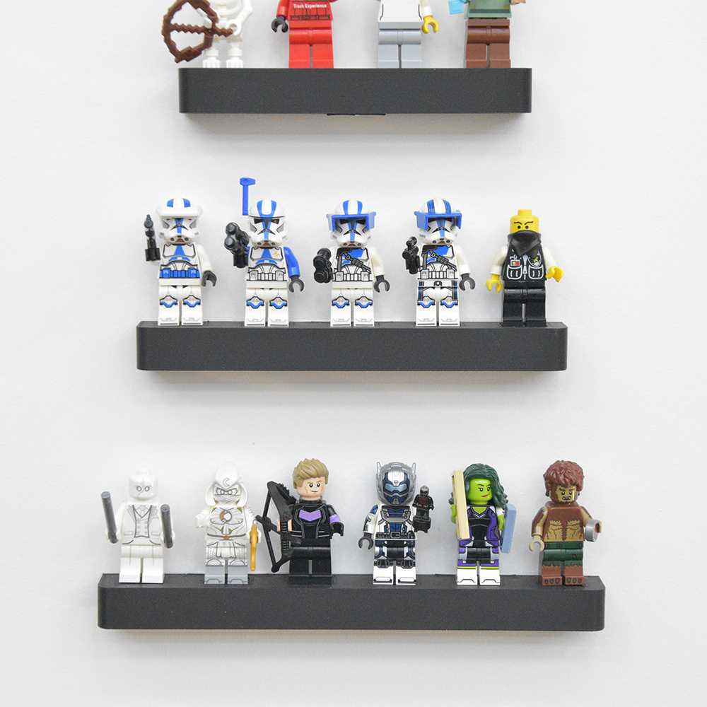 Zwevende Muur Plank voor LEGO® Minifigures - 1 tot 6 Minifigures