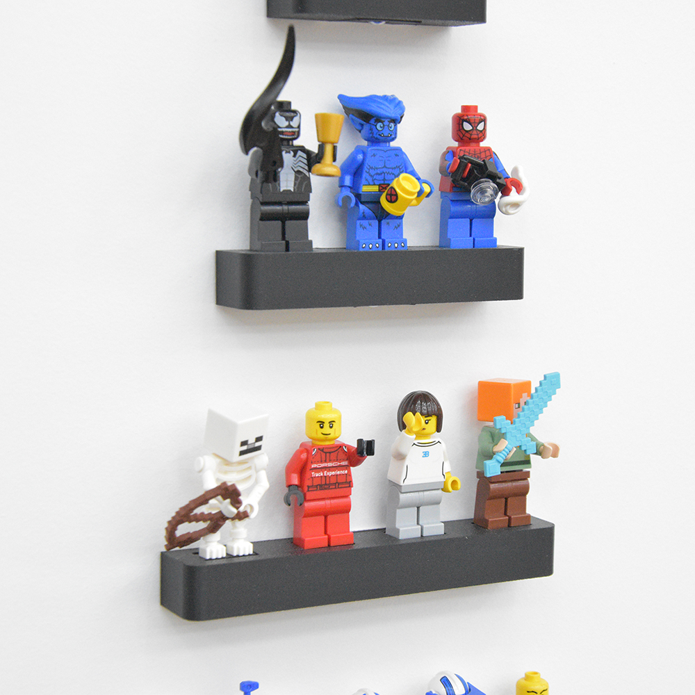 Zwevende Muur Plank voor LEGO® Minifigures - 1 tot 6 Minifigures