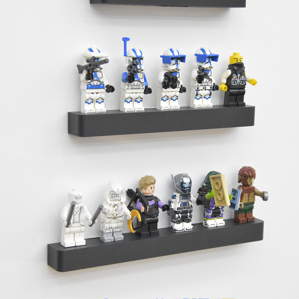 Zwevende Muur Plank voor LEGO® Minifigures - 1 tot 6 Minifigures