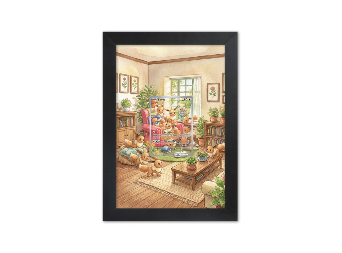 Eevee #188 - Twilight Masquerade Extended Artwork Display Frame | 18x24cm | Frame voor Raw (Sleeved of Toploaders) & PSA Slabs